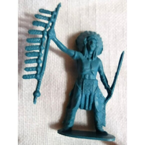 Cowboys Indians Plastic Toy Lot Vintage 28 Pieces Horses Western Style Figures - Picture 8 of 15